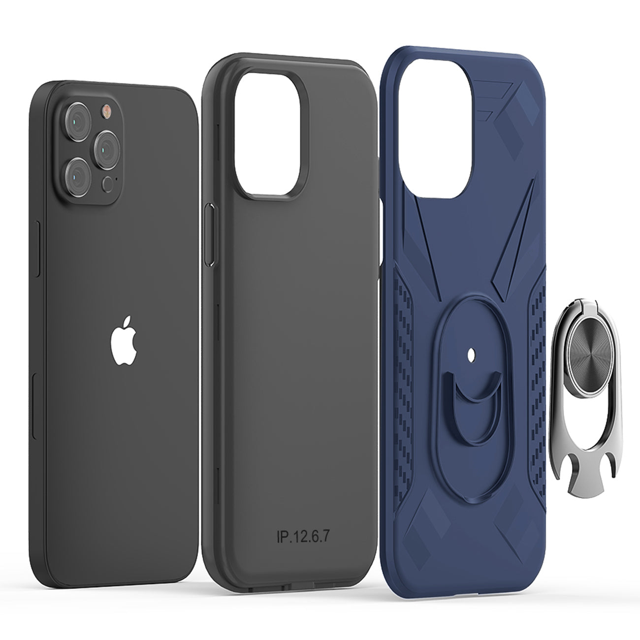 Case With Ring Holder Apple iPhone 12/ iPhone 12 Pro Blue Color