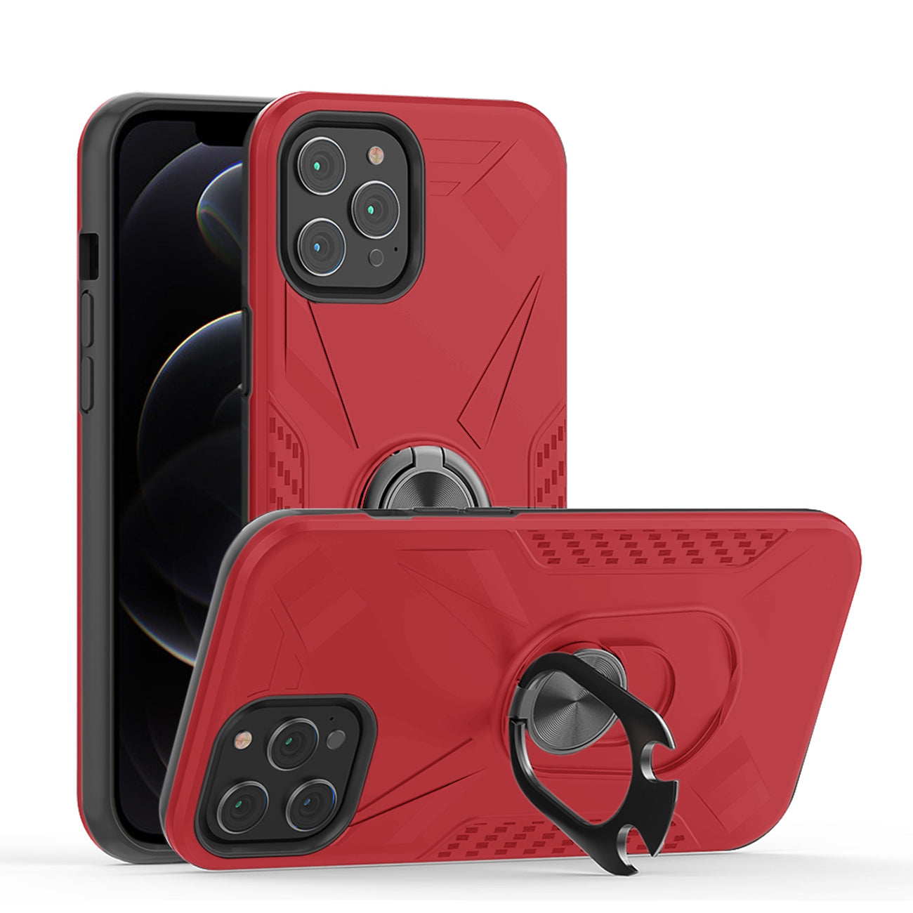 Case With Ring Holder Apple iPhone 12/ iPhone 12 Pro Red Color