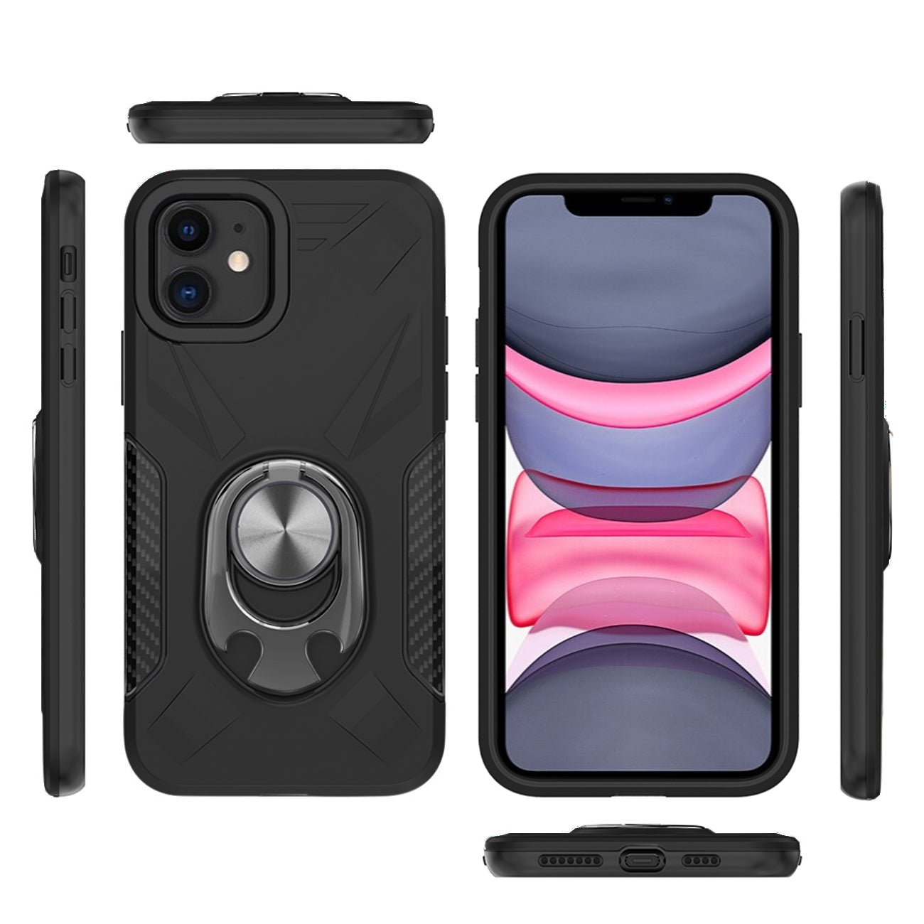 Case With Ring Holder Apple iPhone 11 Black Color