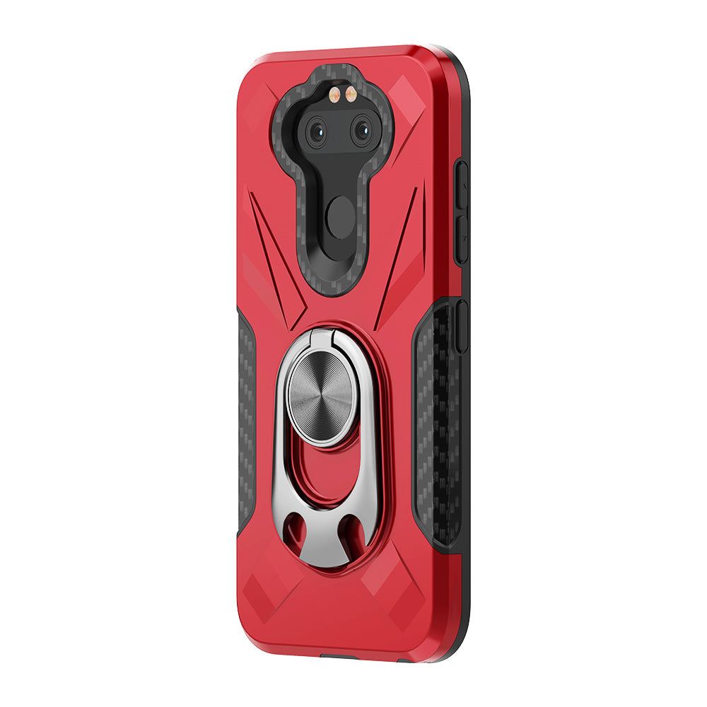 Phone Case With Ring Holder LG ARISTO 5 Red Color