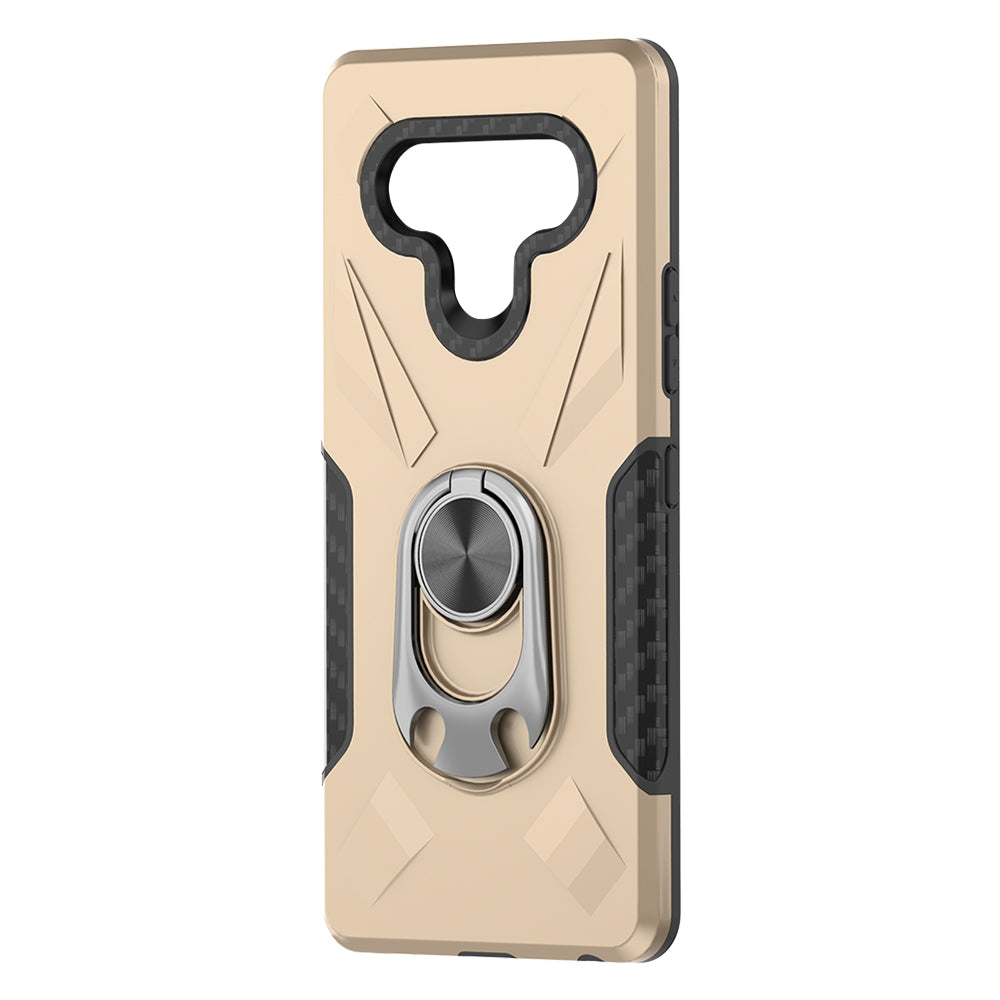 Phone Case With Ring Holder LG K51 Gold Color