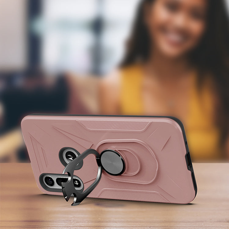 Case With Ring Holder Motorola Moto G Fast Rose Gold Color