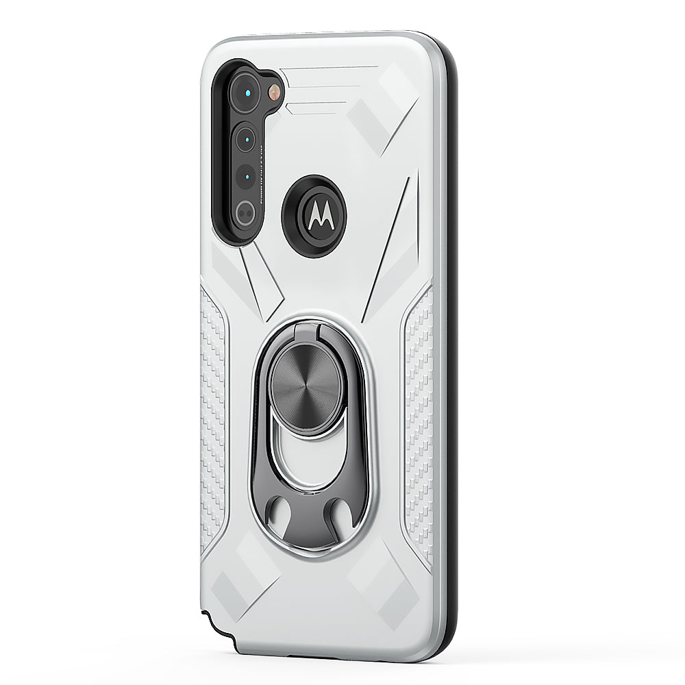 Case With Ring Holder Motorola G Stylus Silver Color