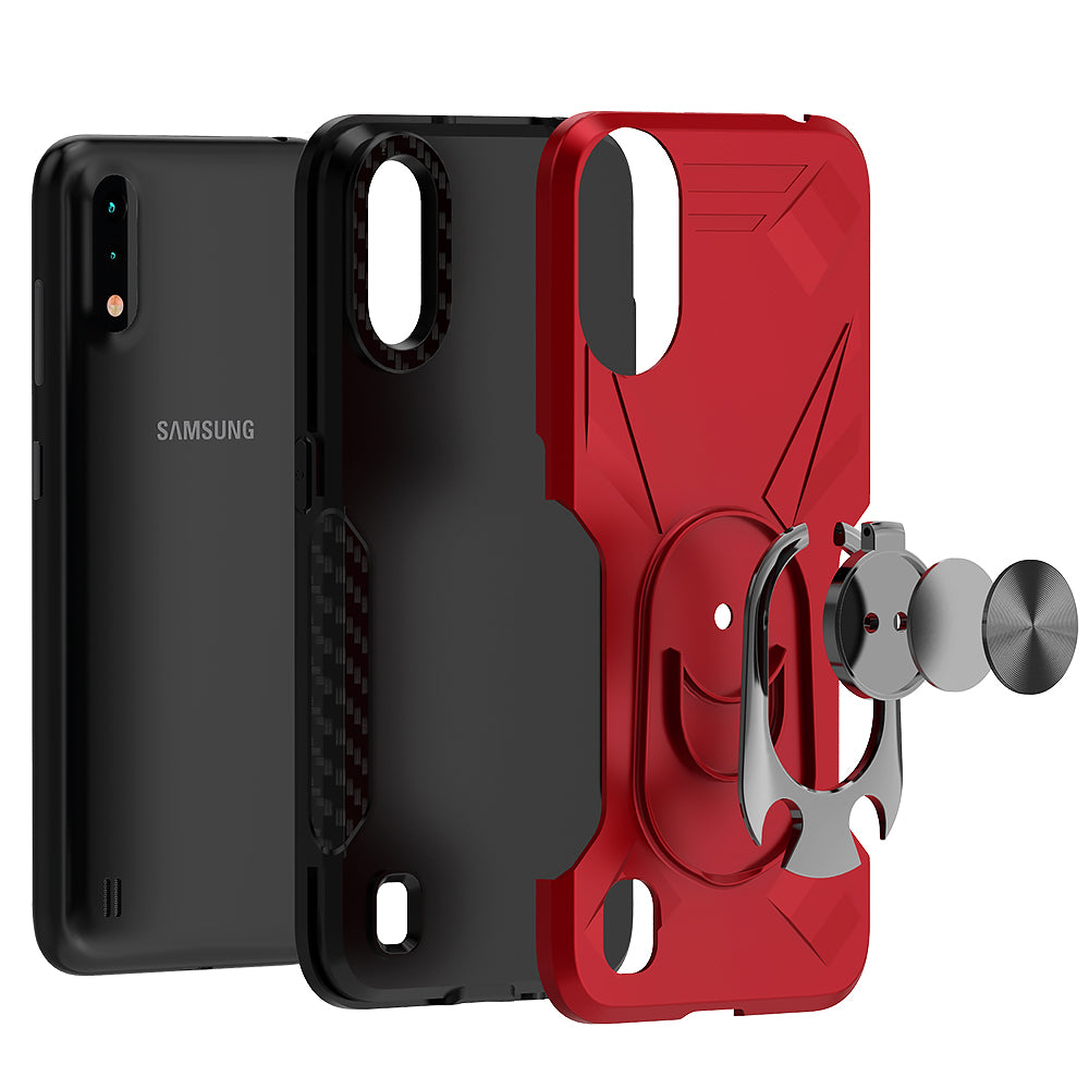 Phone Case with Ring Holder SAMSUNG GALAXY A01 In Red