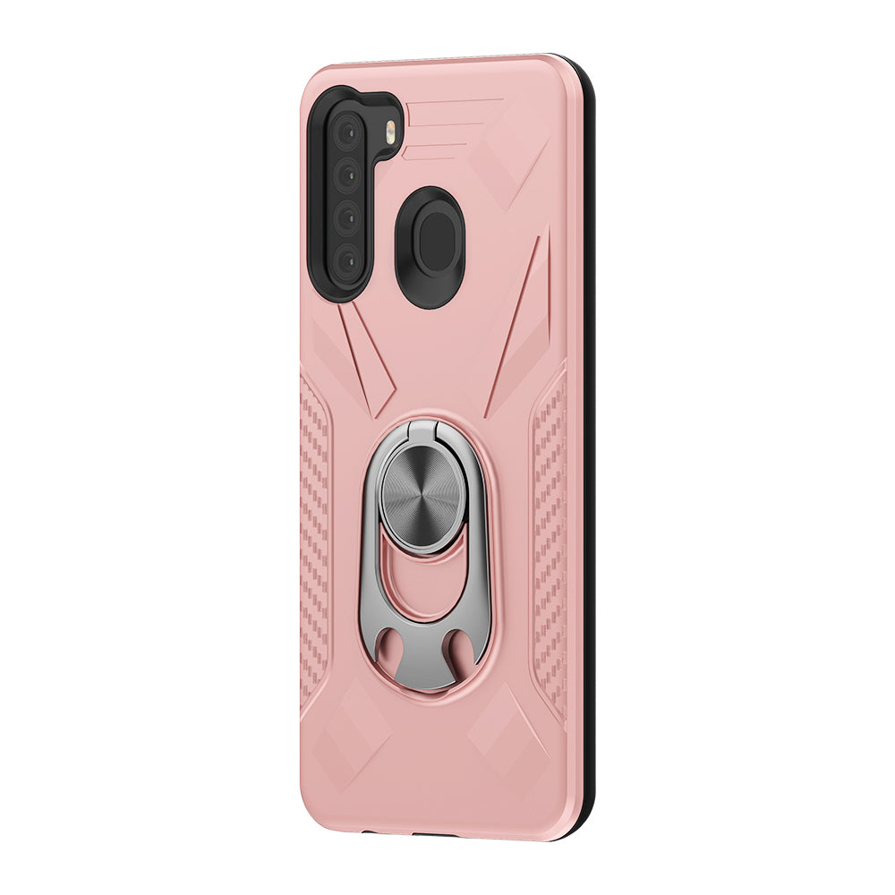 Phone Case With Ring Holder Samsung Galaxy A21 Rose Gold Color
