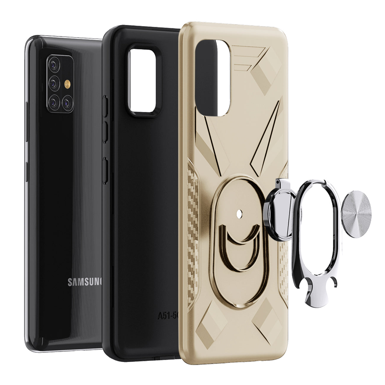 Phone Case with Ring Holder SAMSUNG GALAXY A51 5G In Gold