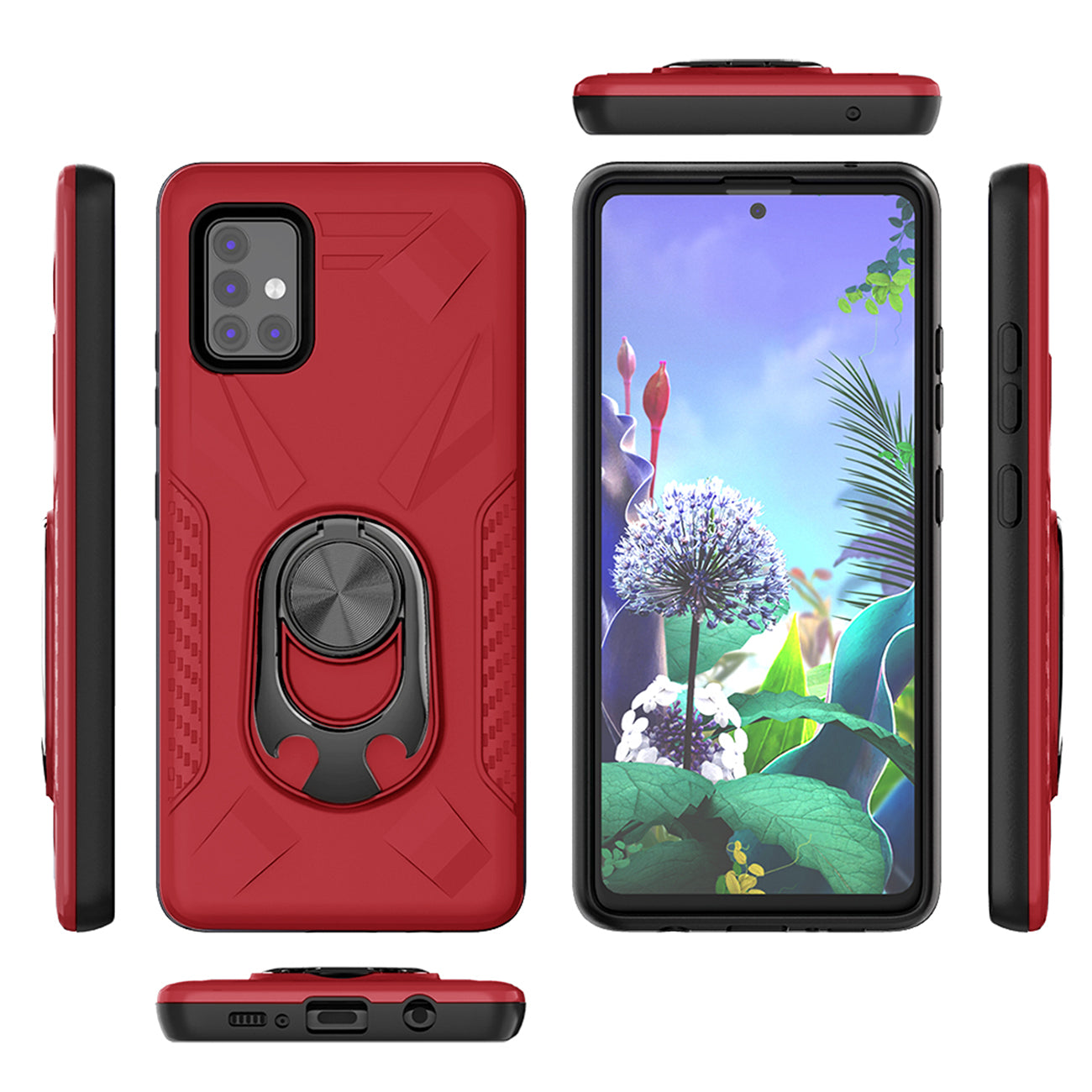 Phone Case with Ring Holder SAMSUNG GALAXY A51 5G In Red