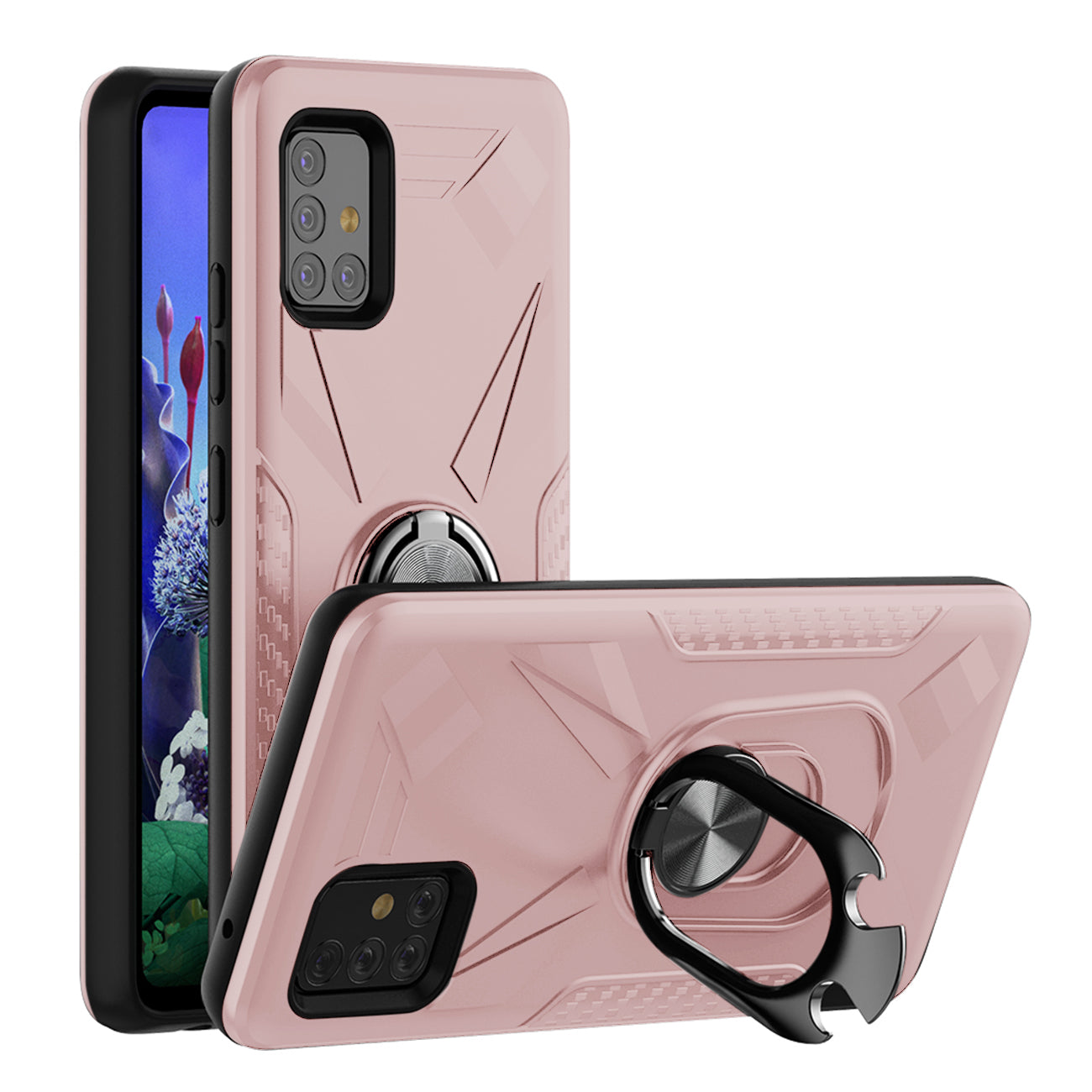 Phone Case with Ring Holder SAMSUNG GALAXY A51 5G In Rose Gold