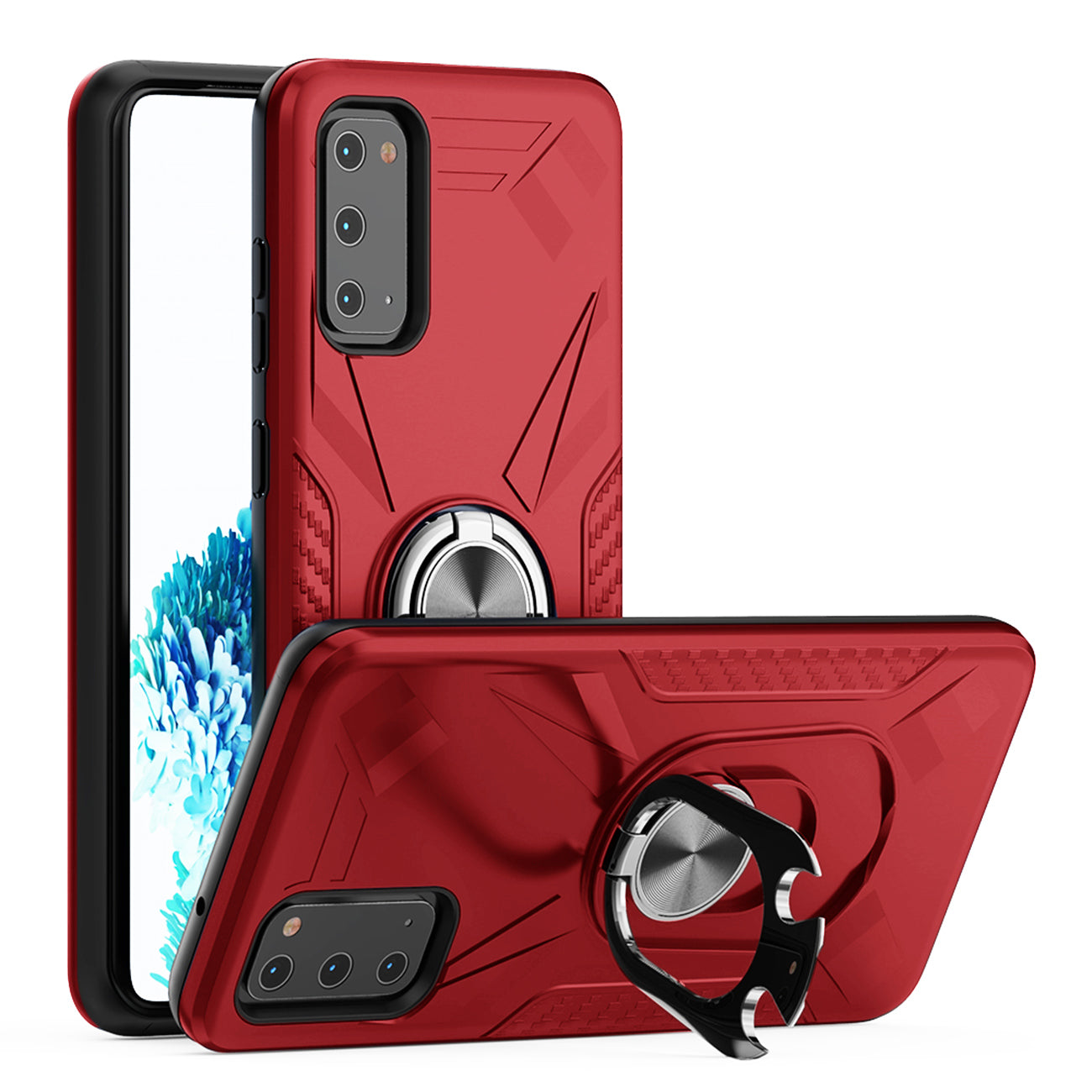 Phone Case with Ring Holder SAMSUNG GALAXY S20 In Red
