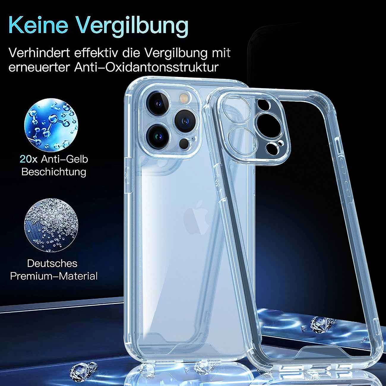 High Quality 2X Clean PC and TPU Bumper Case In Clear For Apple iPhone 14 Pro