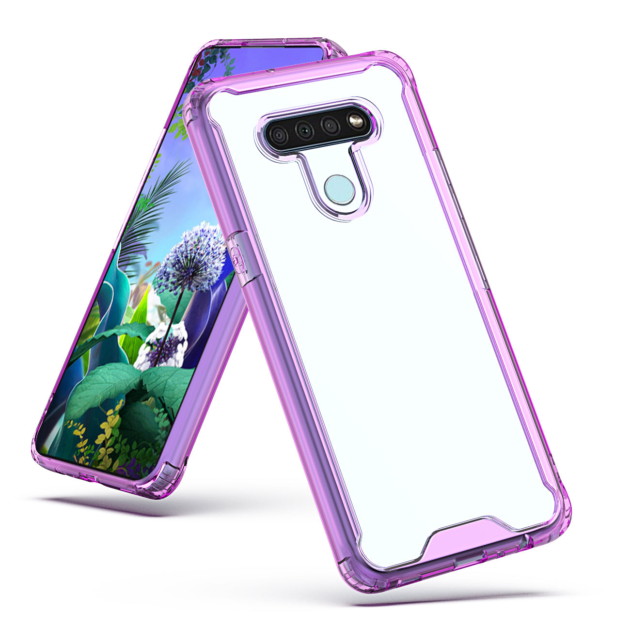Case Bumper PC And TPU Clear High Quality LG K51 Purple Color