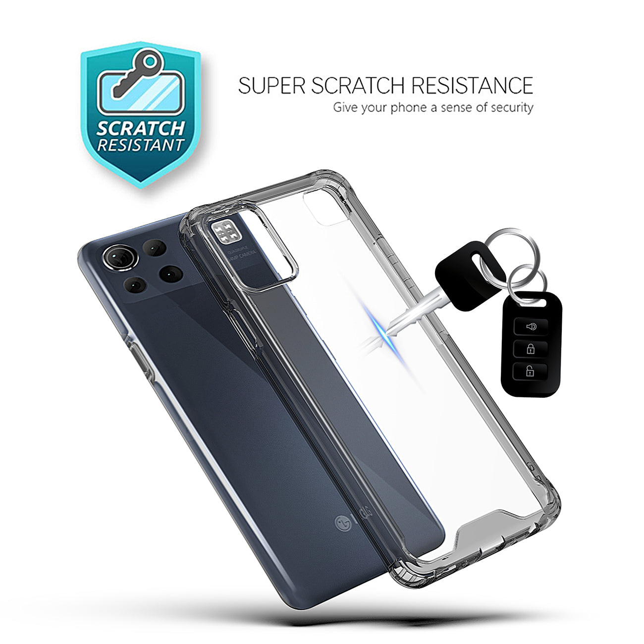 Case Bumper PC and TPU Clean High Quality 2X LG-K92 5G Black