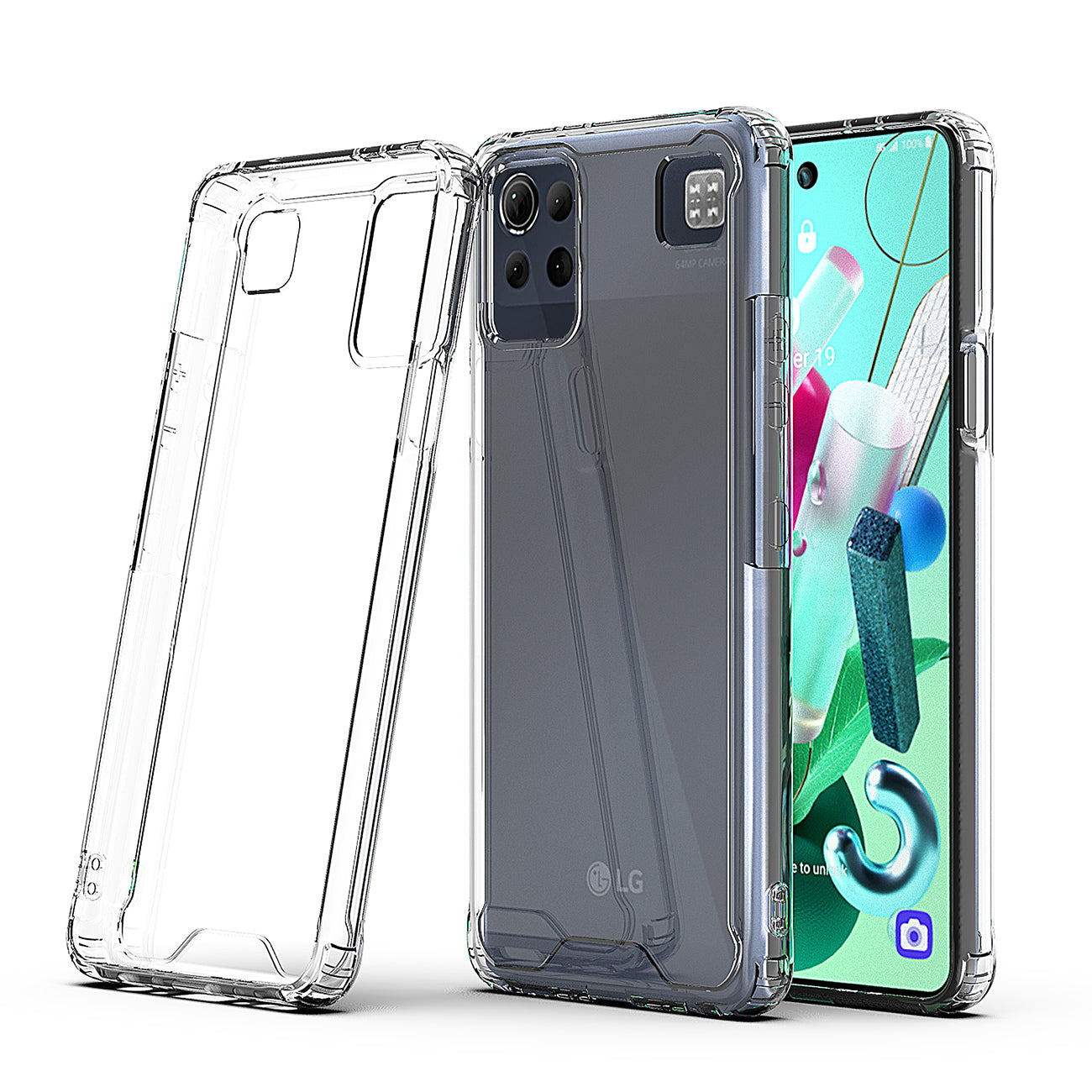 Case Bumper PC and TPU Clean High Quality 2X LG-K92 5G Clear
