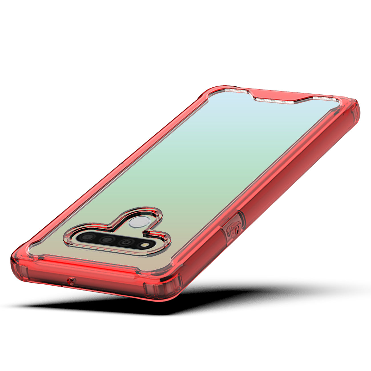 Case Bumper PC And TPU Clear High Quality LG STYLO 6 Red Color