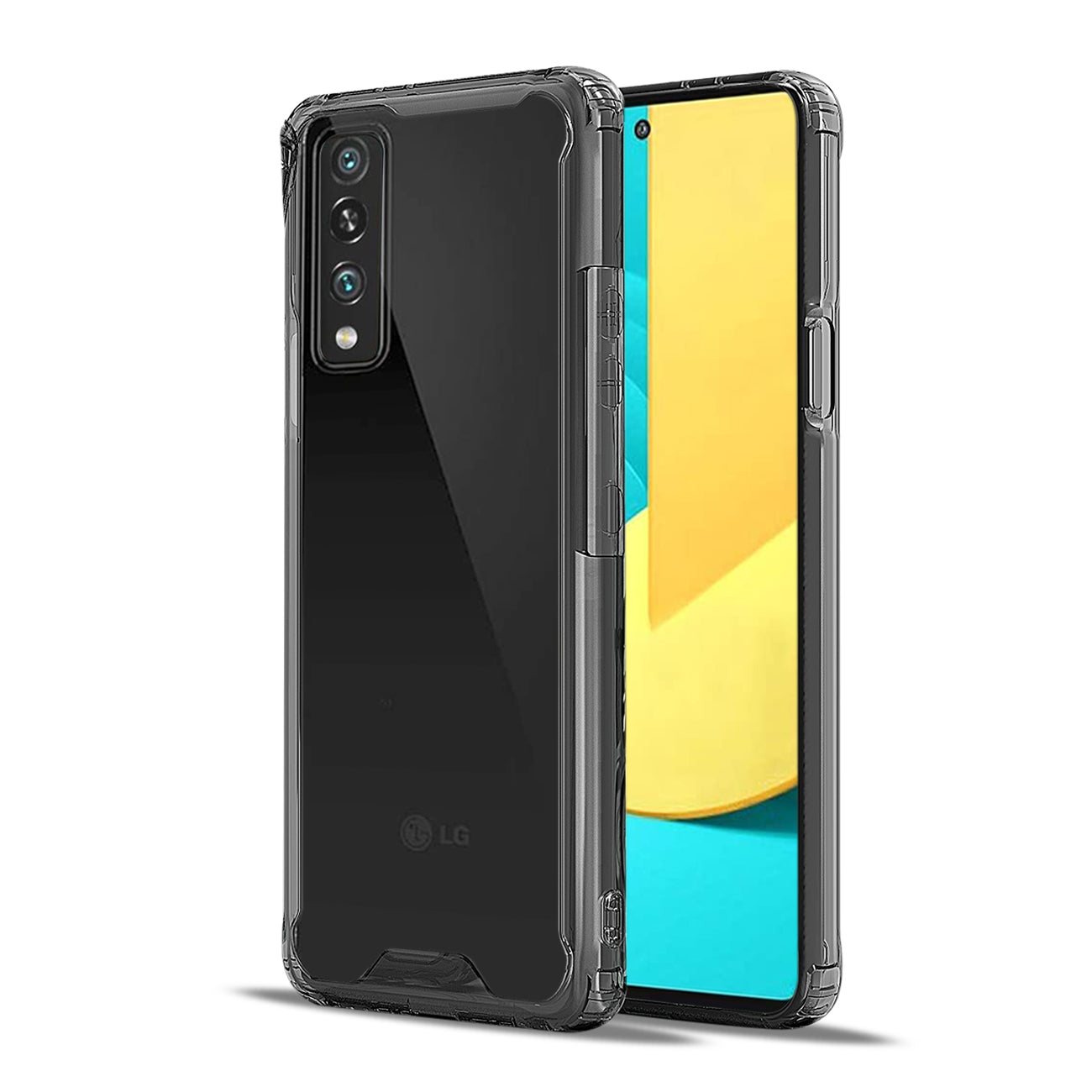 Case Bumper PC And TPU Clean High Quality 2X LG Stylo7 5G Black Color