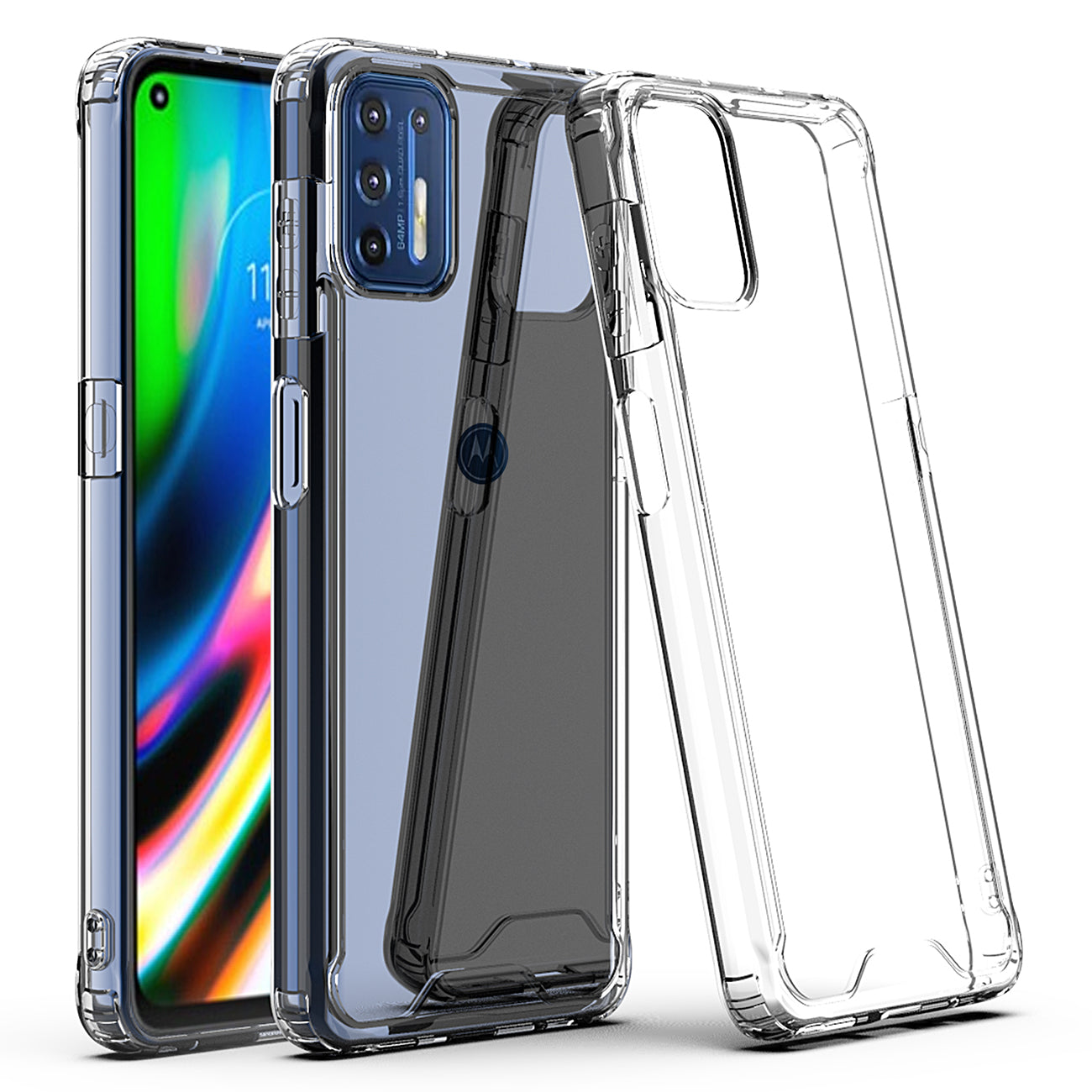 Case Bumper TPU And PC High Quality Moto G9 Plus Clear