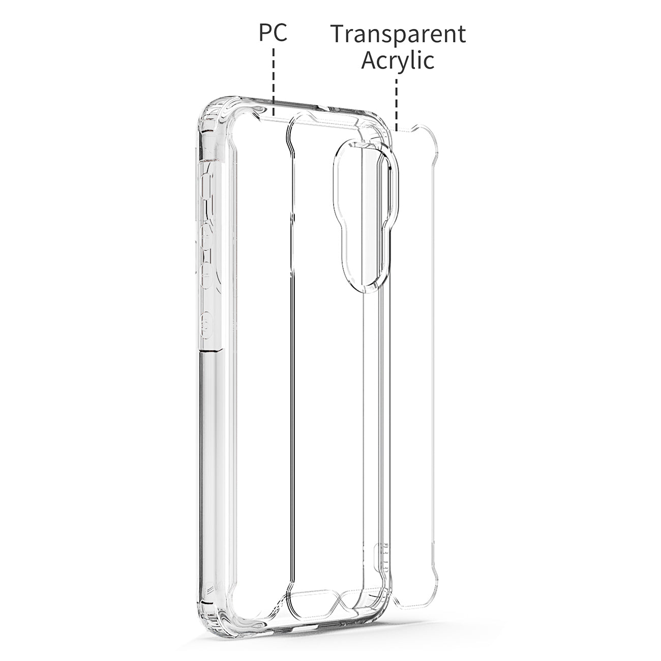 Case Bumper PC And TPU High Quality 2X Clean For Moto G Play 2021 Clear