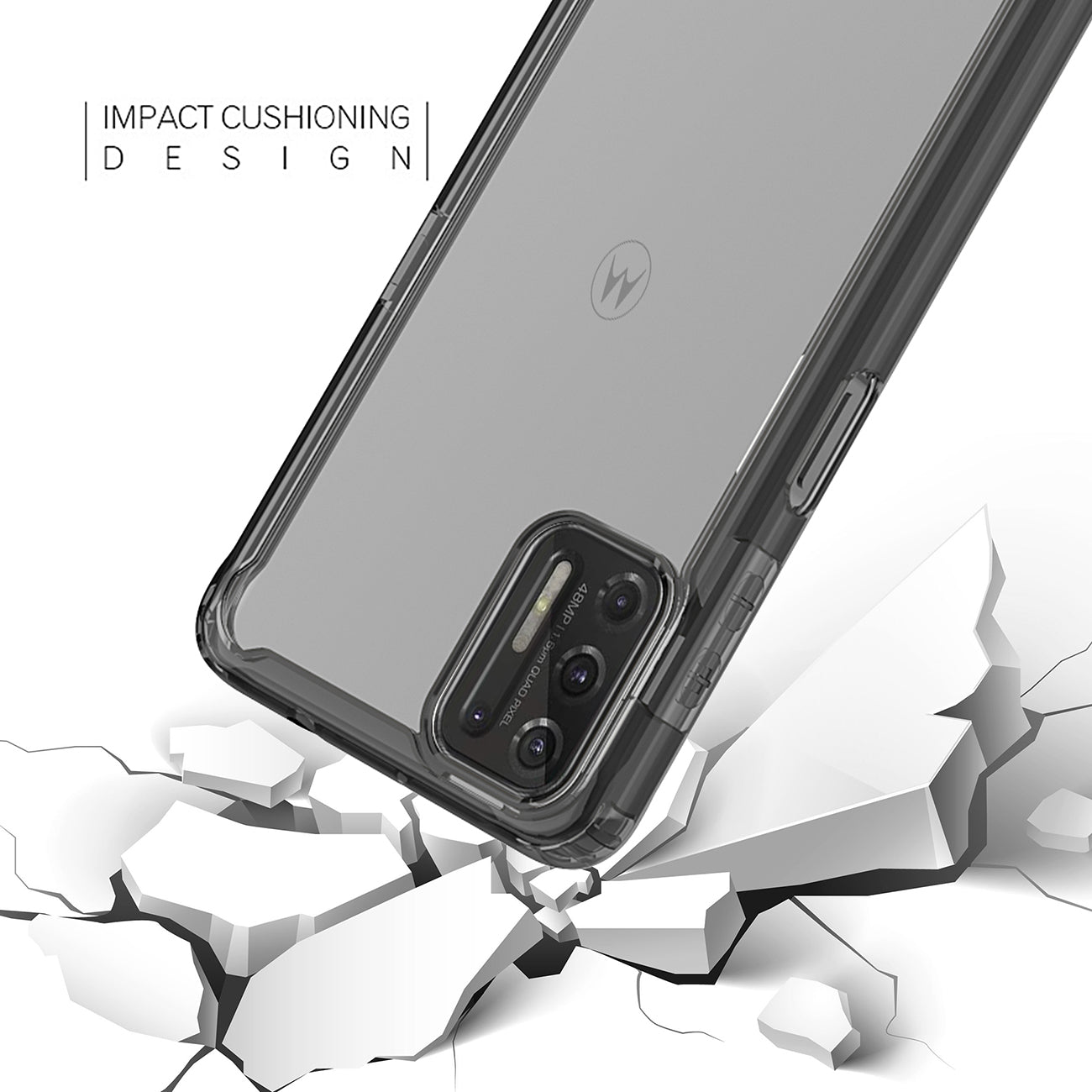 Case Bumper PC And TPU High Quality 2X Clean Moto G Stylus 2021 Black Color
