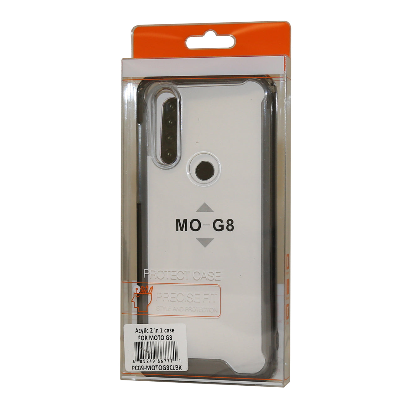 Case Bumper TPU And PC High Quality Motorola G8 Clear Black Color
