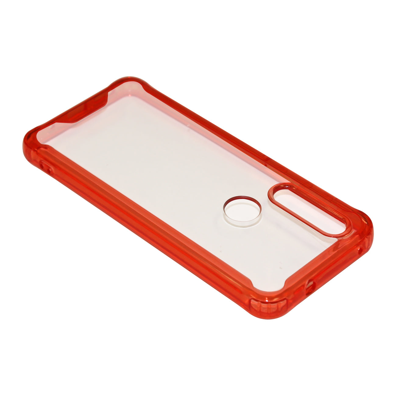 Case Bumper TPU And PC High Quality Motorola G8 Clear Red Color