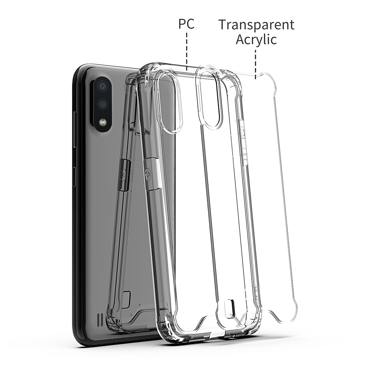 Bumper Case ForSAMSUNG GALAXY A01 In Clear