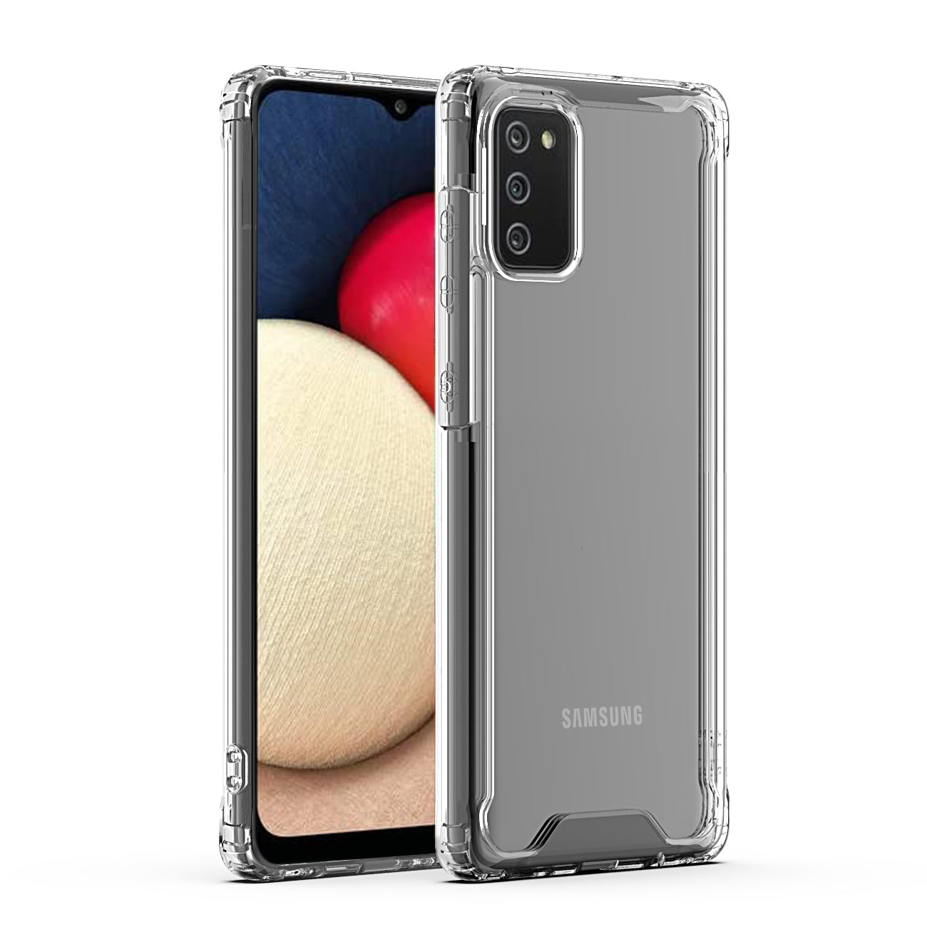 Case Bumper PC And TPU High Quality 2X Clean For Samsung Galaxy A02S Clear