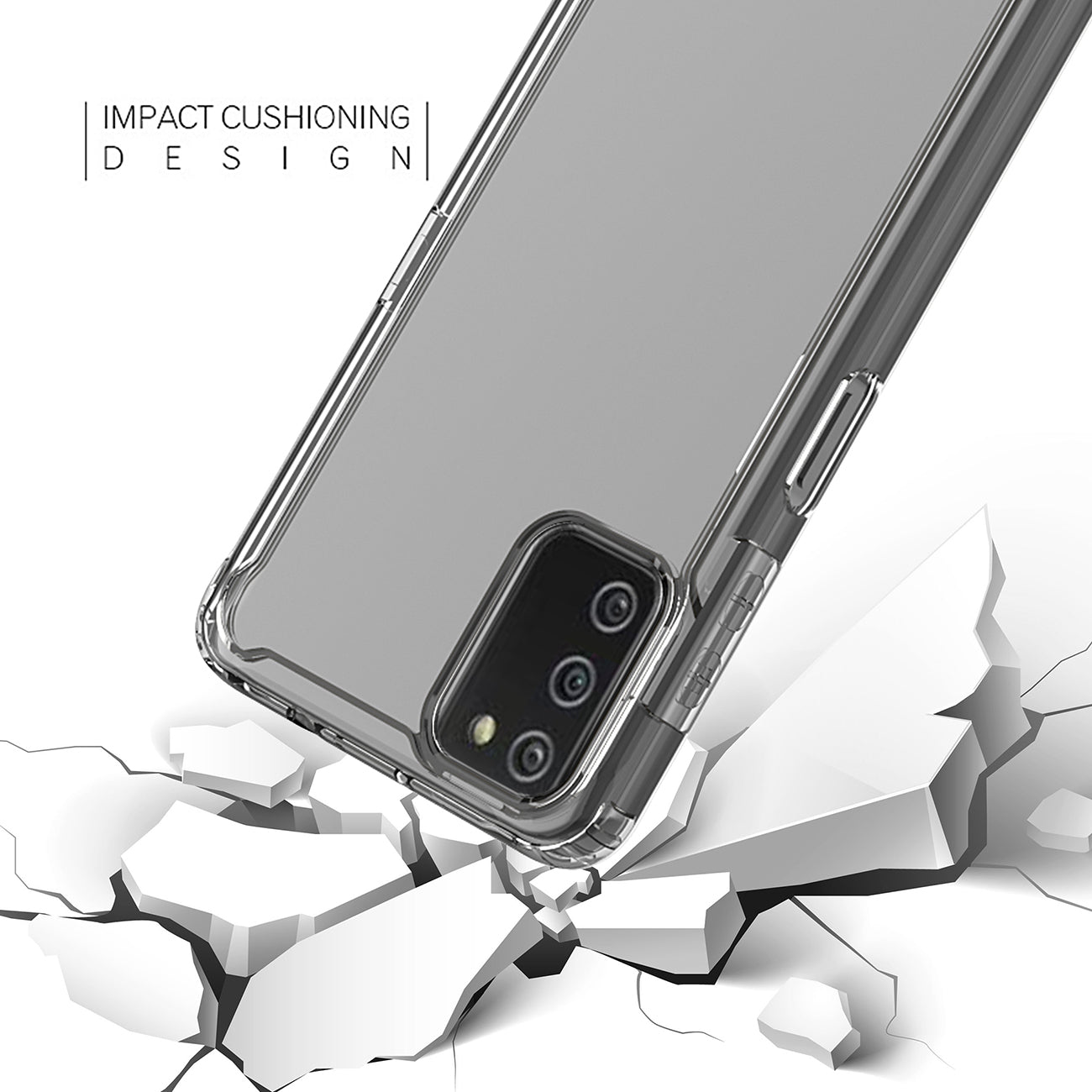 Case Bumper PC And TPU High Quality 2X Clean For Samsung Galaxy A02S Clear