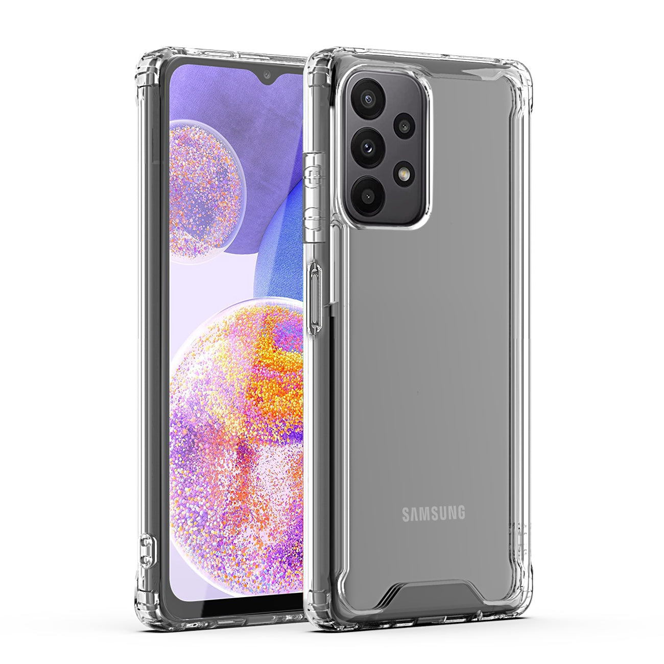 High Quality 2X Clean PC and TPU Bumper Case In Clear For Samsung Galaxy A23