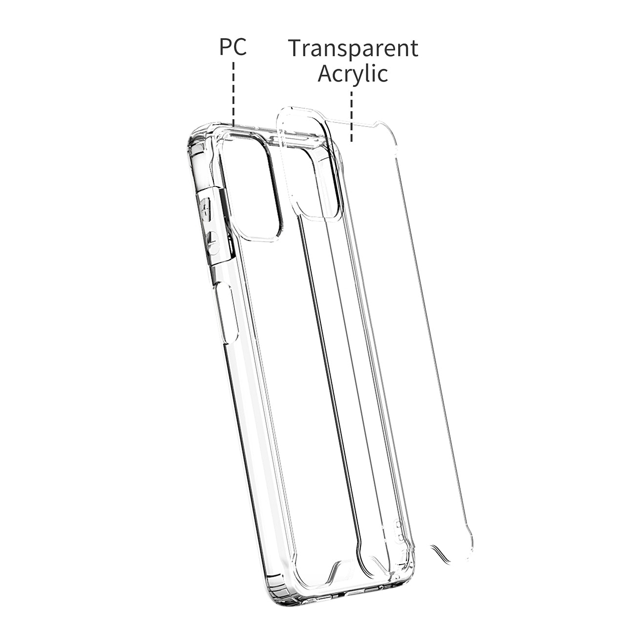 Case Bumper PC And TPU High Quality 2X Clean For Samsung Galaxy A32 5G Clear