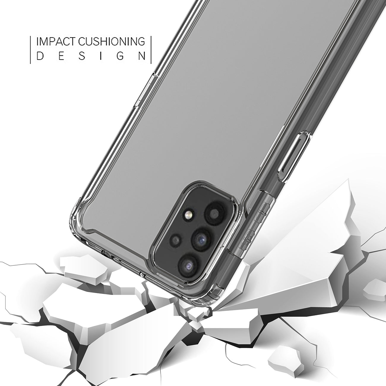 Case Bumper PC And TPU High Quality 2X Clean For Samsung Galaxy A32 5G Clear