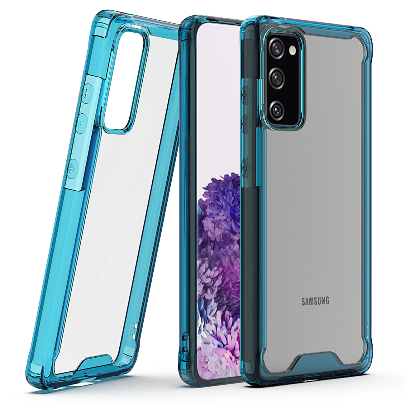 High quality TPU Bumper and Clarity PC Case ForSAMSUNG GALAXY S20 FAN EDITION In Blue
