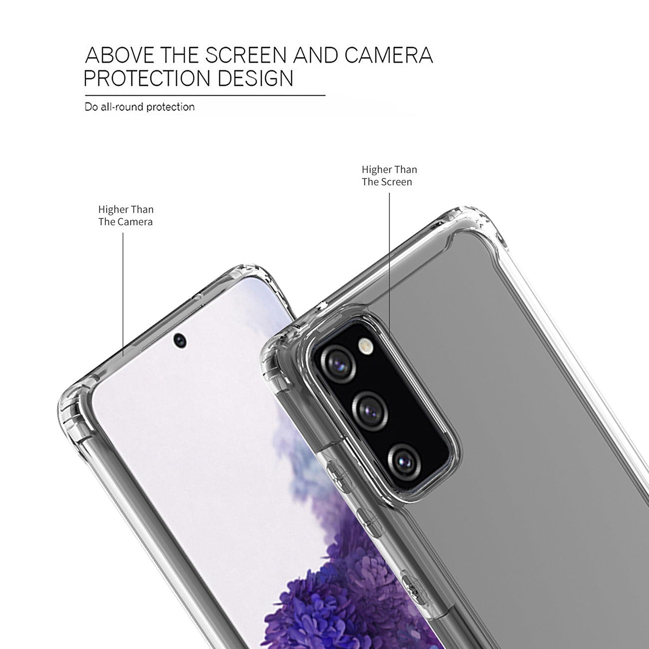 High quality TPU Bumper and Clarity PC Case ForSAMSUNG GALAXY S20 FAN EDITION In Clear