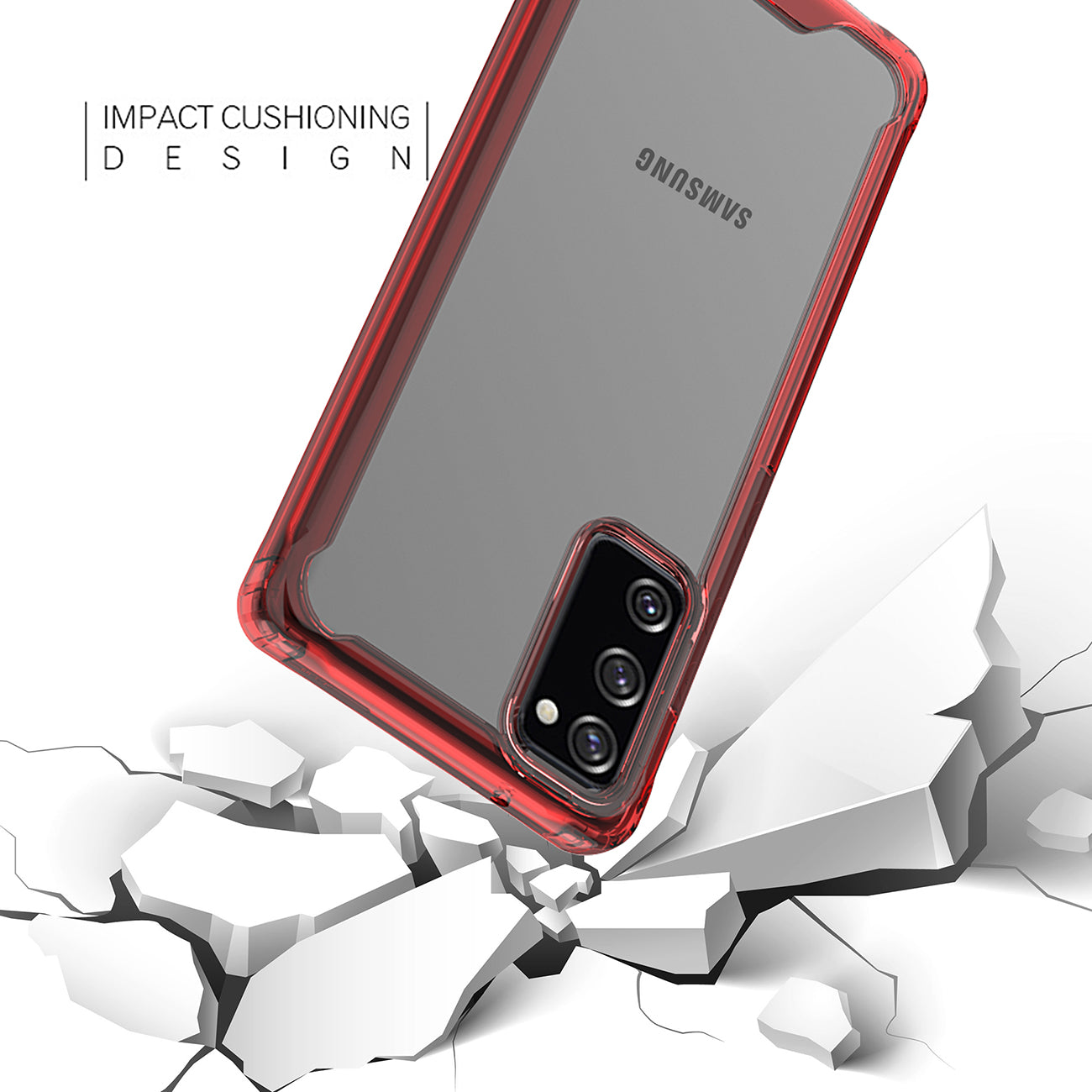 High quality TPU Bumper and Clarity PC Case ForSAMSUNG GALAXY S20 FAN EDITION In Red