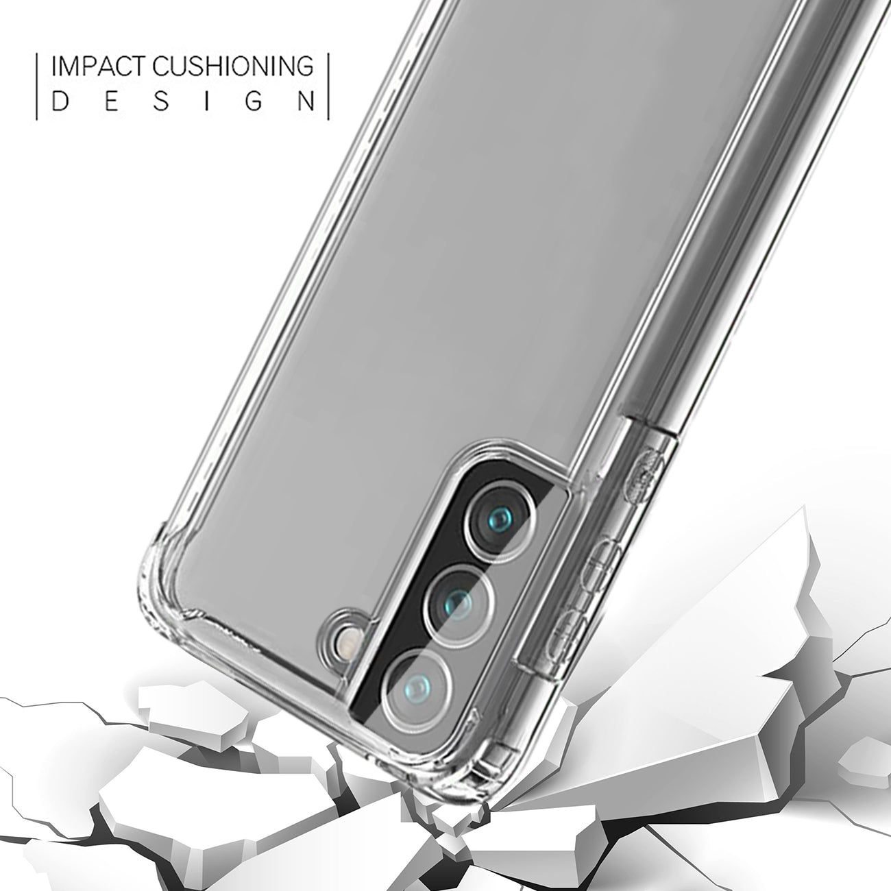 High Quality 2X Clean PC and TPU Bumper Case In Clear For Samsung Galaxy S22