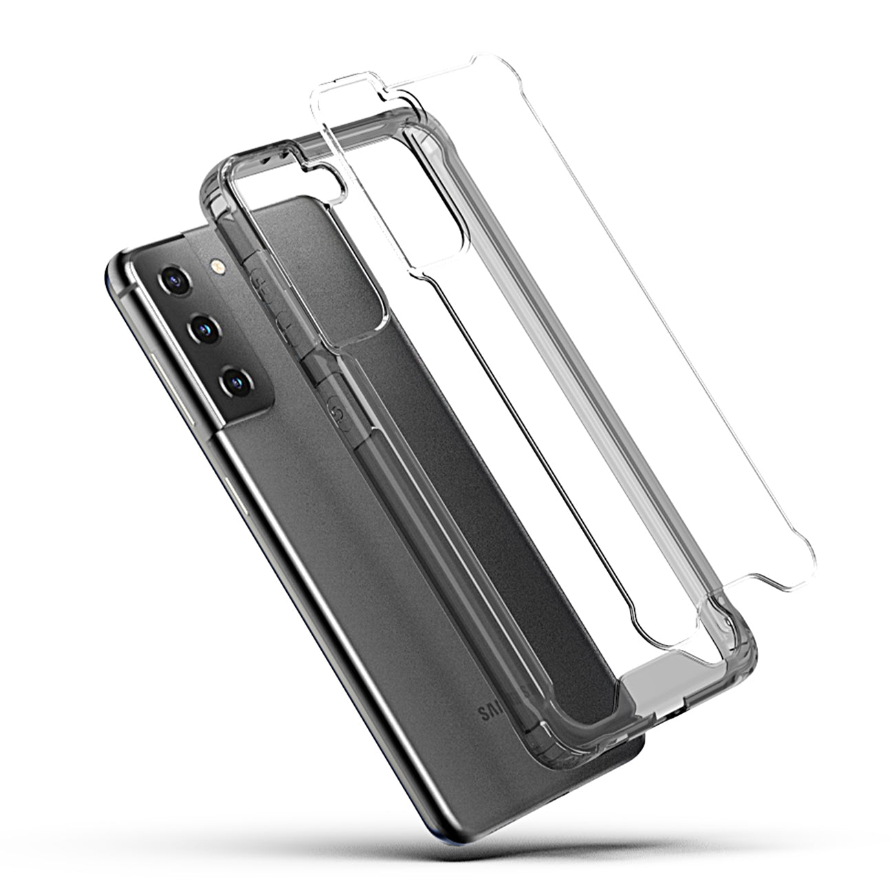 High quality TPU Bumper and Clarity PC Case ForSAMSUNG GALAXY S21/S30 PLUS In Black