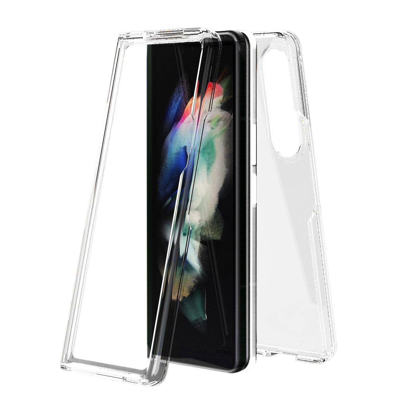 High Quality 2X Clean PC and TPU Bumper Case In Clear For Samsung Galaxy Z Fold 4