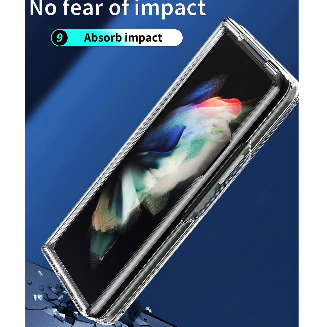 High Quality 2X Clean PC and TPU Bumper Case In Clear For Samsung Galaxy Z Fold 4
