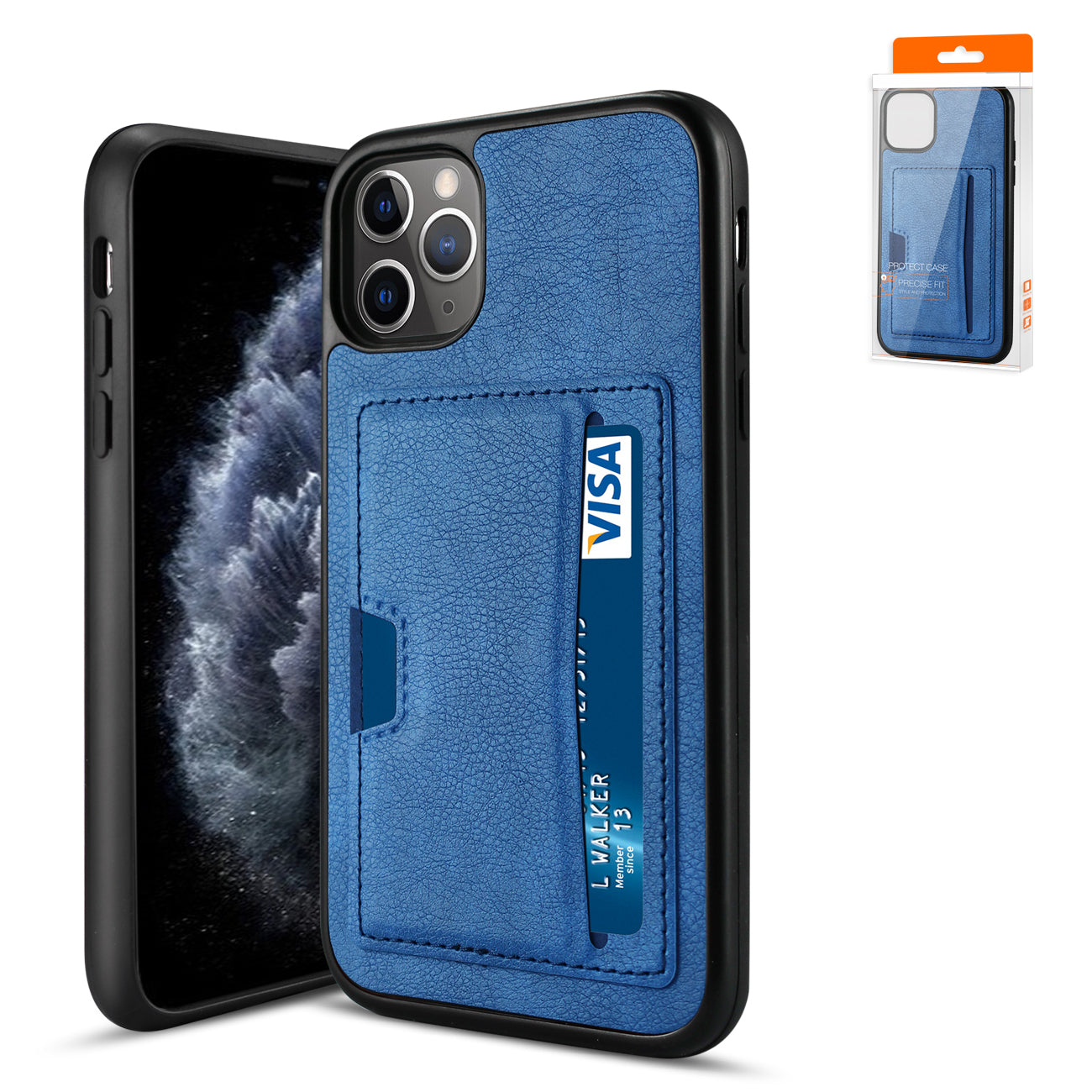 Case Card Pocket Apple iPhone 11 Pro Blue Color