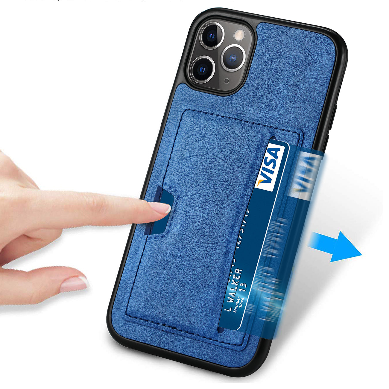 Case Card Pocket Apple iPhone 11 Pro Blue Color