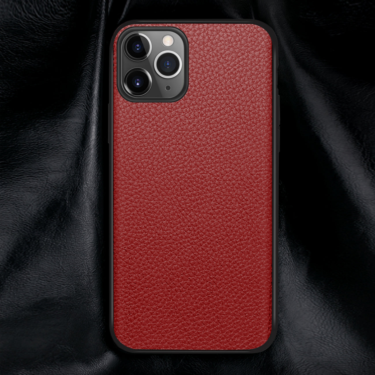 Reiko Premium PU Leather Outside and Flexible TPU Silicone Hybrid Slim Case for IPhone 11 PRO