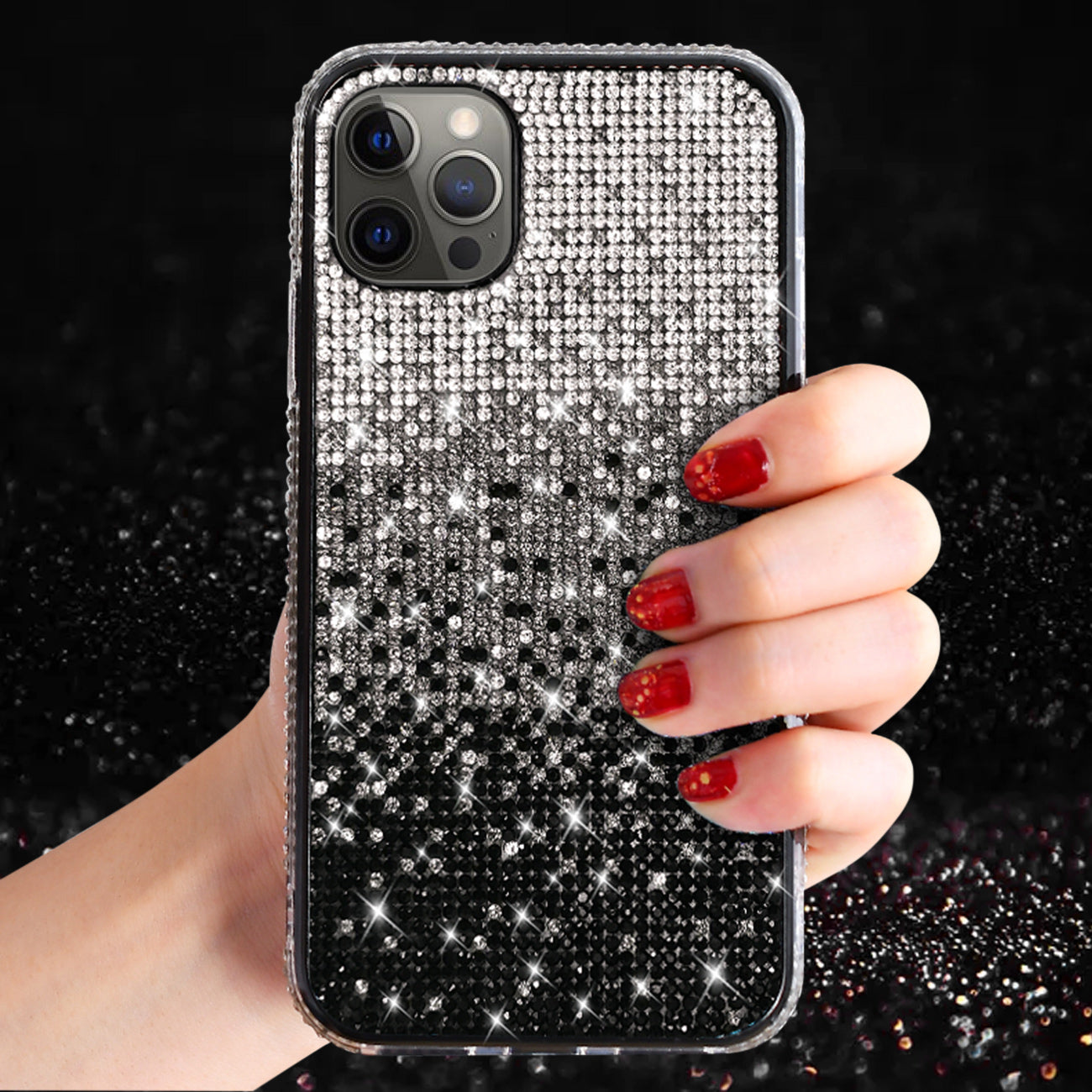 Case Diamond Design Apple iPhone 12/ IPHONE 12 Pro Black Color