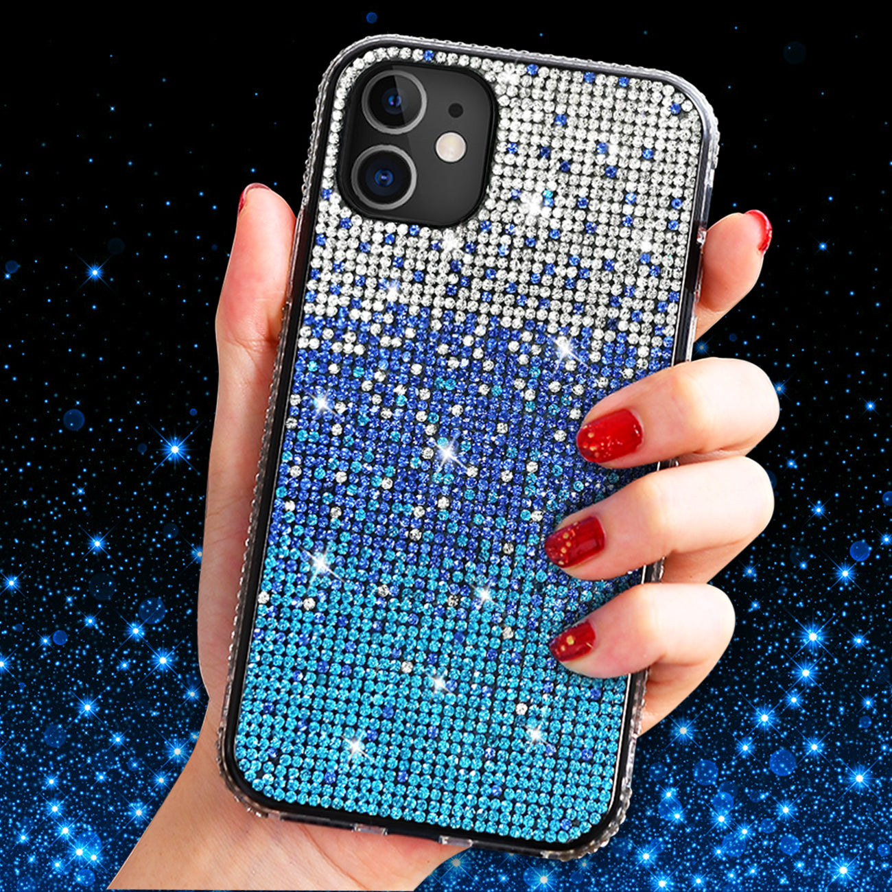 Case Diamond Design Apple iPhone XR Blue Color