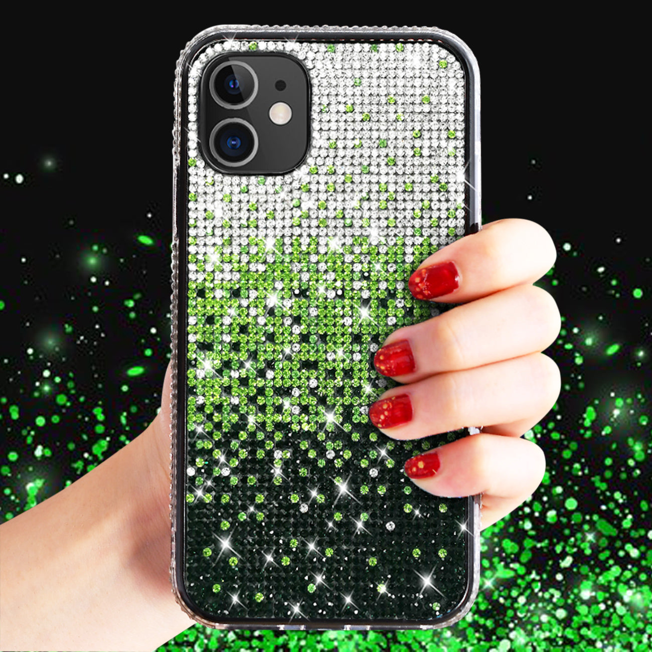 Case Diamond Design Apple iPhone XR Green Color