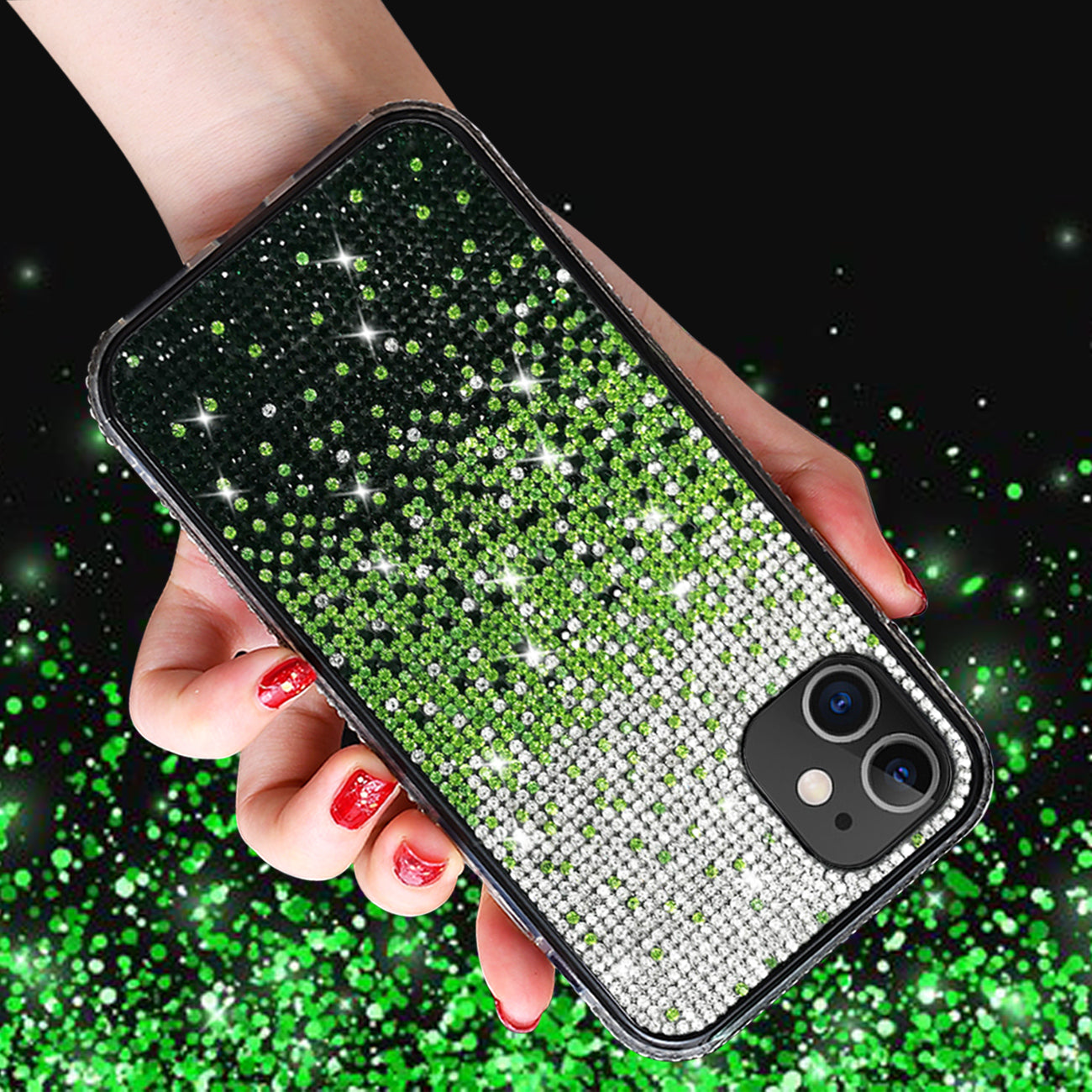Case Diamond Design Apple iPhone XR Green Color