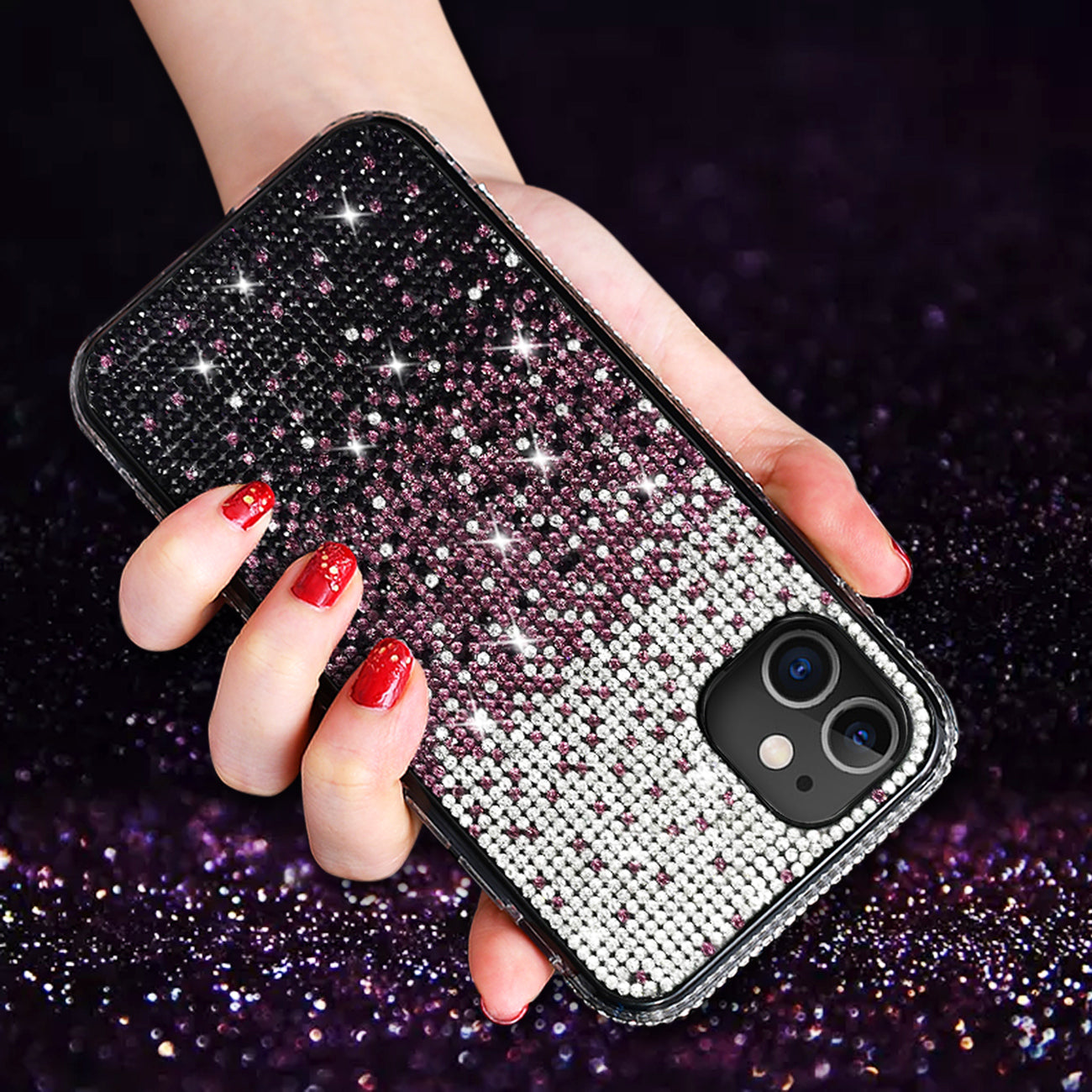 Case Diamond Design Apple iPhone XR Purple Color