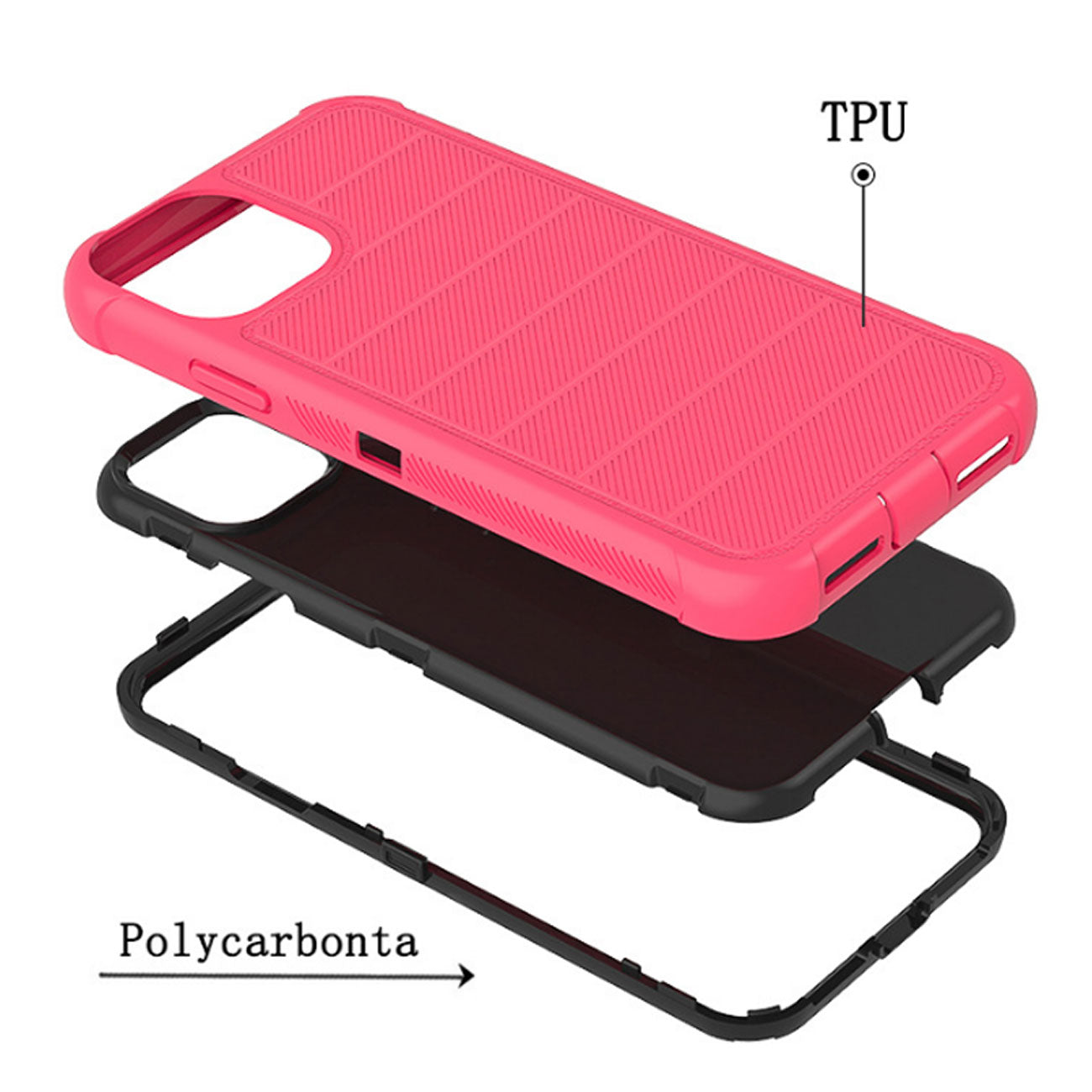 3-In-1 Hybrid Heavy Duty Holster Combo Case For APPLE IPHONE 11 PRO MAX In Hot Pink