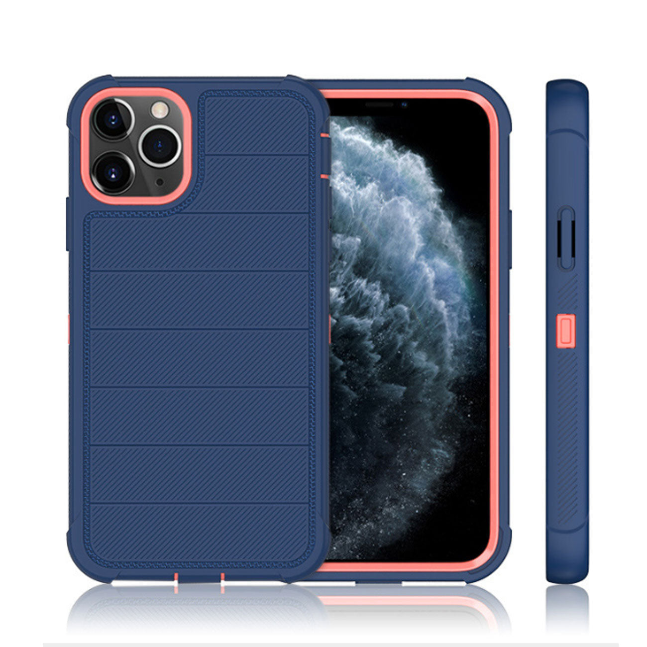3-In-1 Hybrid Heavy Duty Holster Combo Case For APPLE IPHONE 11 PRO In Navy