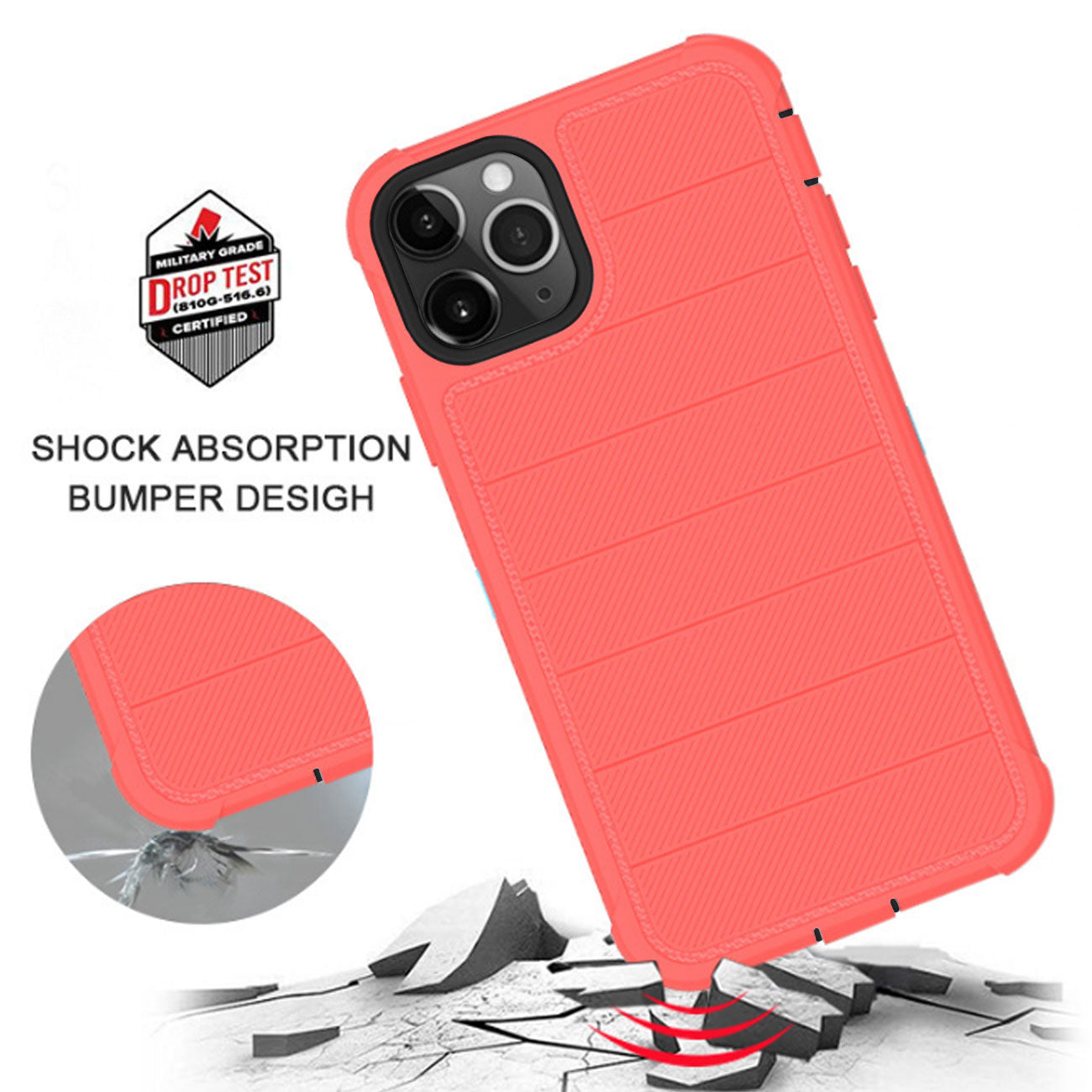 Case Holster Combo 3-In-1 Hybrid Heavy Duty Apple iPhone 11 Pro Pink Color
