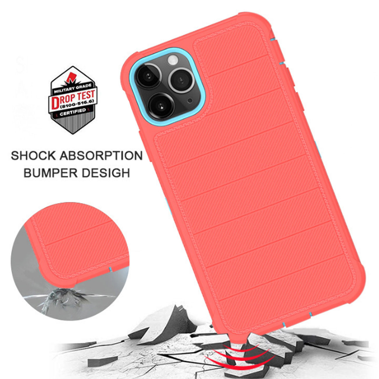 Case Holster Combo Hybrid 3-In-1 Heavy Duty Apple iPhone 11 Pro Red Color