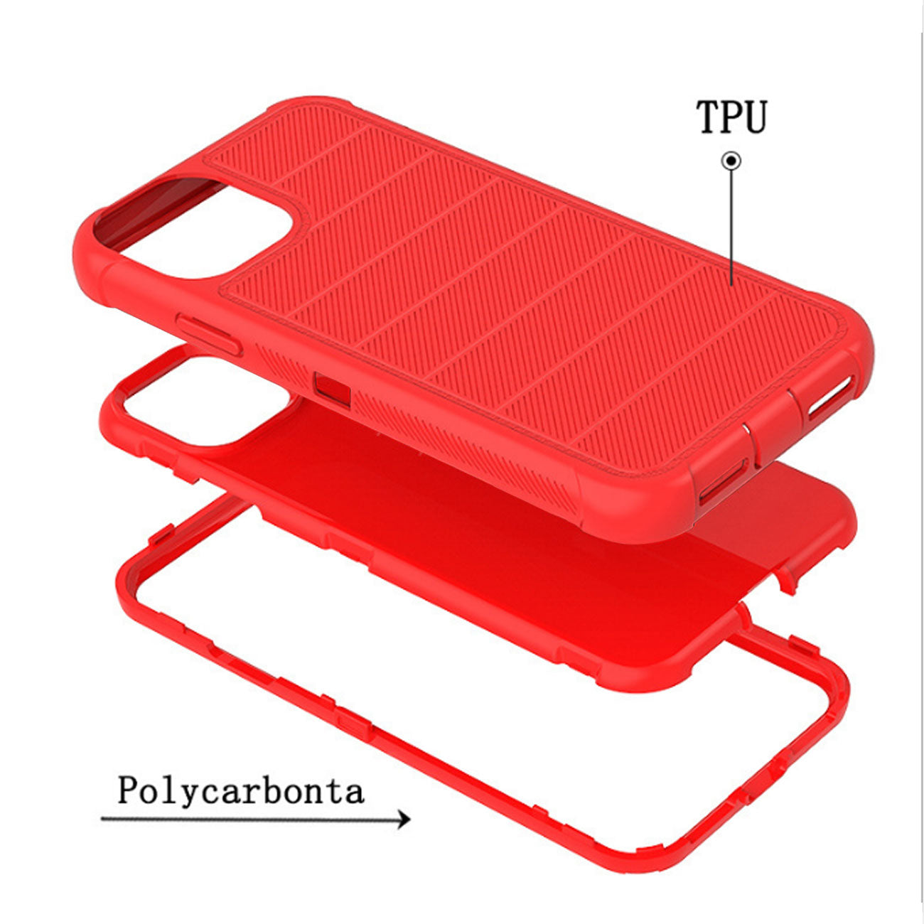 Case Holster Combo 3-In-1 Hybrid Heavy Duty Apple iPhone 11 Pro Red Color